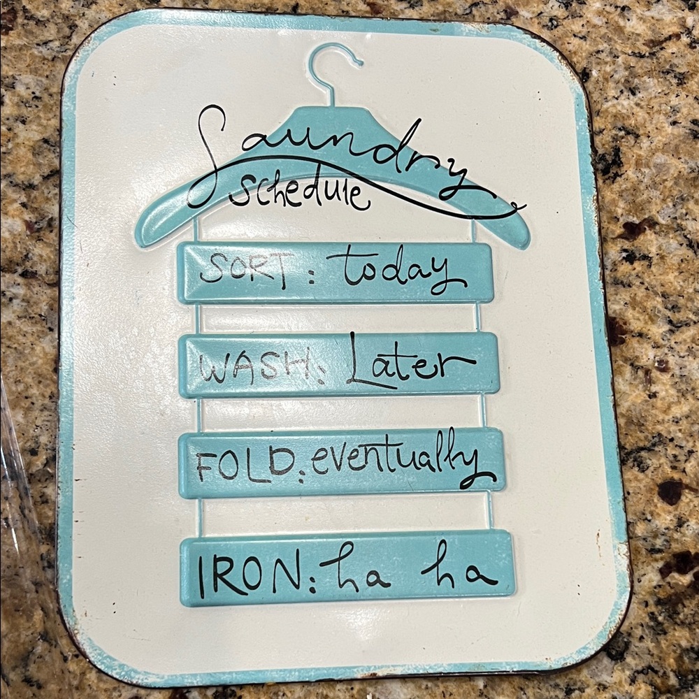 Laundry Schedule Wall Decor